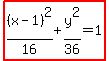 highlight%28%28x-1%29%5E2%2F16%2By%5E2%2F36=1%29