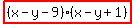 highlight%28%28x-y-9%29%28x-y%2B1%29%29