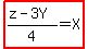 highlight%28%28z-3Y%29%2F4=X%29
