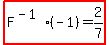 highlight%28+F%5E%28-1%29%28-1%29=2%2F7%29