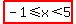 highlight%28-1%3C=x%3C5%29