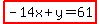 highlight%28-14x%2By=61%29