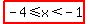 highlight%28-4%3C=x%3C-1%29