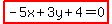 highlight%28-5x%2B3y%2B4=0%29