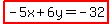 highlight%28-5x%2B6y=-32%29