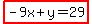 highlight%28-9x%2By=29%29
