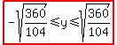 highlight%28-sqrt%28360%2F104%29%3C=y%3C=sqrt%28360%2F104%29%29