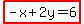 highlight%28-x%2B2y=6%29