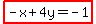 highlight%28-x%2B4y=-1%29