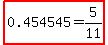 highlight%280.454545+=+5%2F11%29