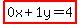 highlight%280x%2B1y=4%29
