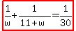 highlight%281%2Fw%2B1%2F%2811%2Bw%29=1%2F30%29