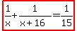 highlight%281%2Fx%2B1%2F%28x%2B16%29=1%2F15%29