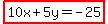 highlight%2810x%2B5y=-25%29