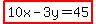 highlight%2810x-3y=45%29