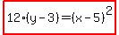 highlight%2812%28y-3%29=%28x-5%29%5E2%29