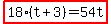 highlight%2818%28t%2B3%29=54t%29