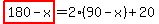 highlight%28180-x%29=2%2890-x%29%2B20