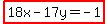 highlight%2818x-17y=-1%29