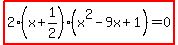 highlight%282%28x%2B1%2F2%29%28x%5E2-9x%2B1%29=0%29