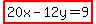 highlight%2820x-12y=9%29