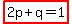 highlight%282p%2Bq=1%29