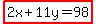highlight%282x%2B11y=98%29