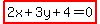 highlight%282x%2B3y%2B4=0%29