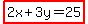 highlight%282x%2B3y=25%29