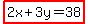 highlight%282x%2B3y=38%29