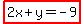 highlight%282x%2By=-9%29