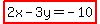 highlight%282x-3y=-10%29