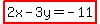highlight%282x-3y=-11%29