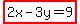 highlight%282x-3y=9%29