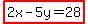 highlight%282x-5y=28%29