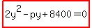 highlight%282y%5E2-py%2B8400=0%29