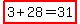 highlight%283%2B28=31%29
