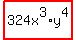 highlight%28324x%5E3%2Ay%5E4%29
