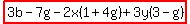 highlight%283b-7g-2x%281%2B4g%29%2B3y%283-g%29%29