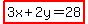 highlight%283x%2B2y=28%29