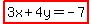 highlight%283x%2B4y=-7%29