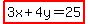 highlight%283x%2B4y=25%29