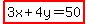 highlight%283x%2B4y=50%29
