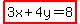 highlight%283x%2B4y=8%29