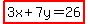 highlight%283x%2B7y=26%29