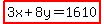 highlight%283x%2B8y=1610%29