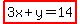 highlight%283x%2By=14%29