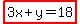 highlight%283x%2By=18%29