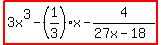highlight%283x%5E3-%281%2F3%29x-4%2F%2827x-18%29%29