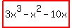 highlight%283x%5E3-x%5E2-10x%29